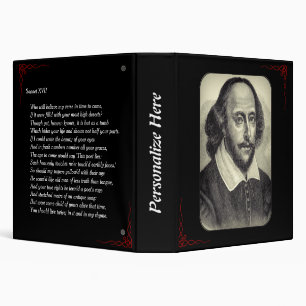 William Shakespeare Portrait and Sonnet 17 Binder