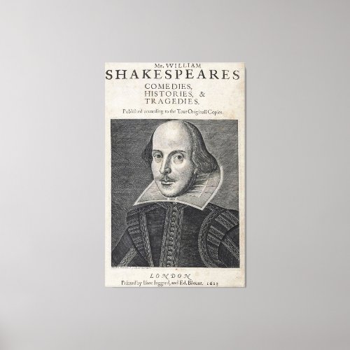 William Shakespeare Portrait Canvas Print