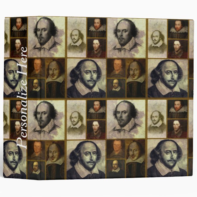 William Shakespeare Portrait Collage Binder (Front/Spine)