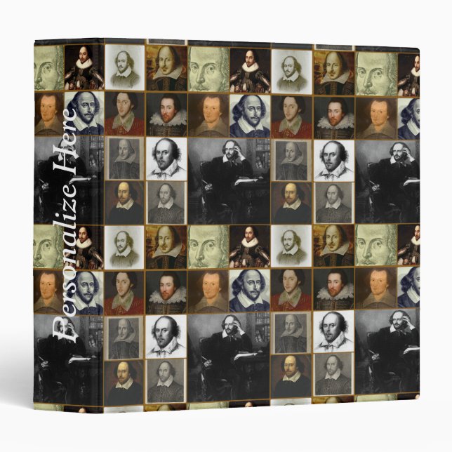 William Shakespeare Portrait Collage Binder (Front/Spine)