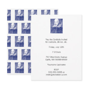 William Shakespeare Portrait from First Folio Invitation