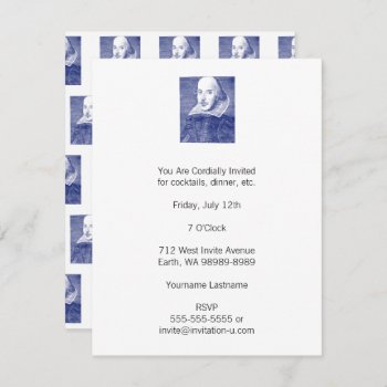 William Shakespeare Portrait From First Folio Invitation by TerryBain at Zazzle