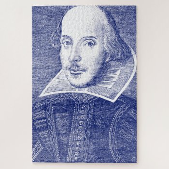 William Shakespeare Portrait From First Folio Jigsaw Puzzle by TerryBain at Zazzle