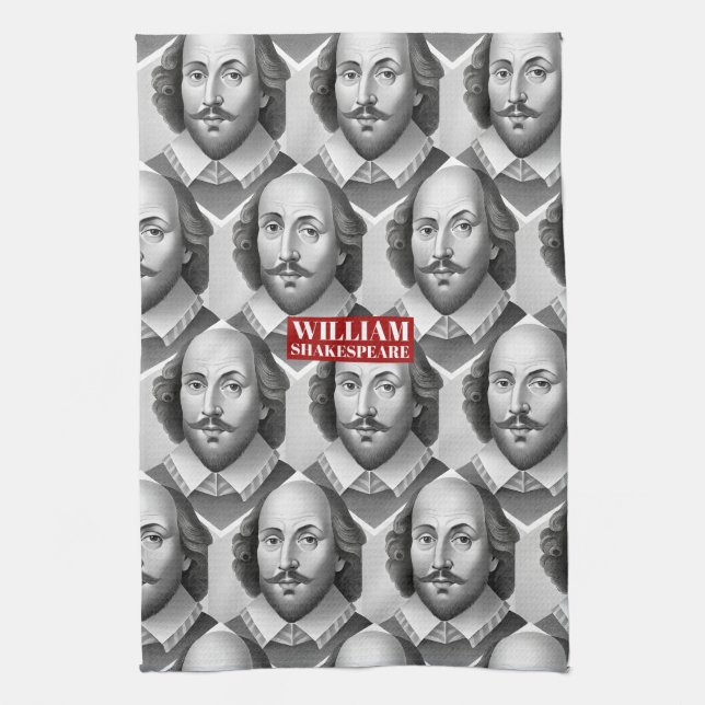 William Shakespeare portrait Hamlet illustration  Kitchen Towel (Vertical)