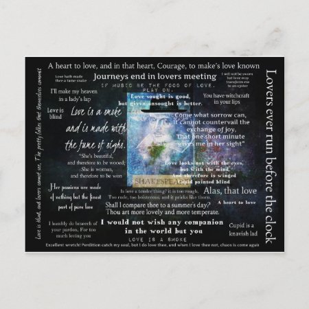 William Shakespeare Quotes About Love Postcard
