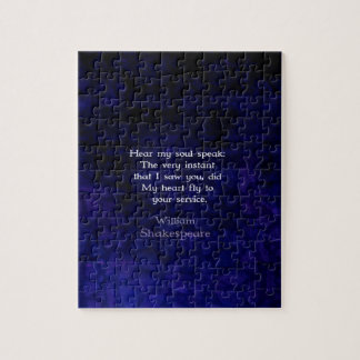 William Shakespeare Romantic Love Quote Jigsaw Puzzle