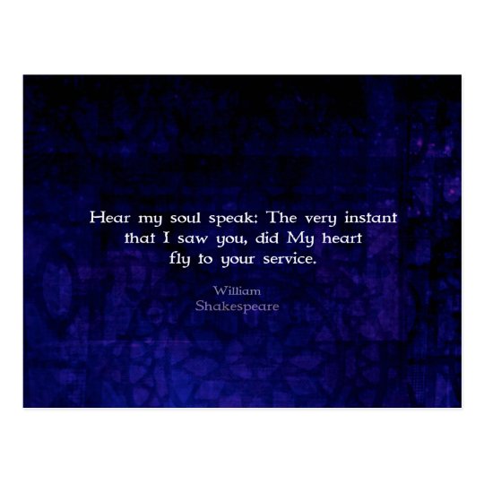 William Shakespeare Romantic Love Quote Postcard