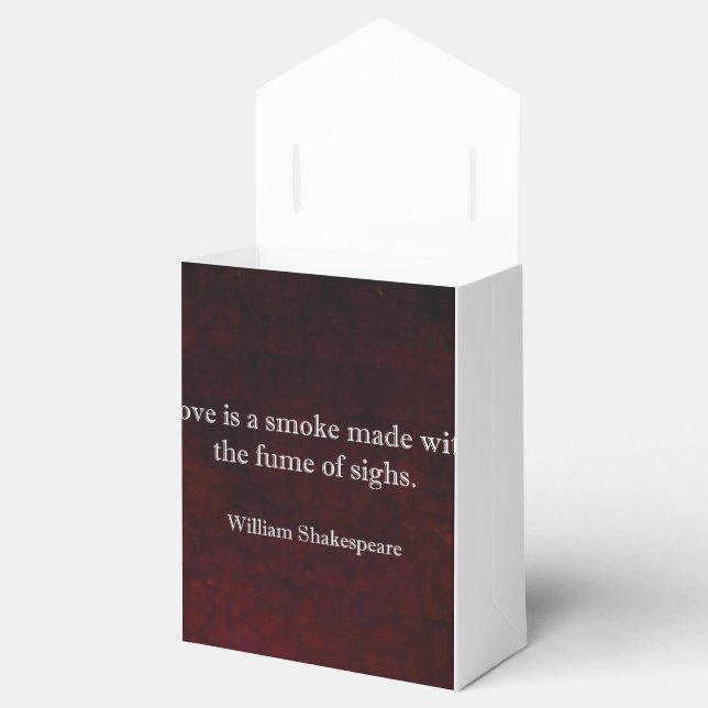 William Shakespeare Romeo and Juliet LOVE Quote Favor Boxes (Opened)