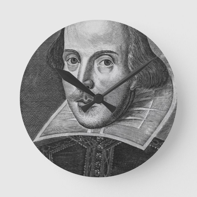 William Shakespeare Round Clock (Front)
