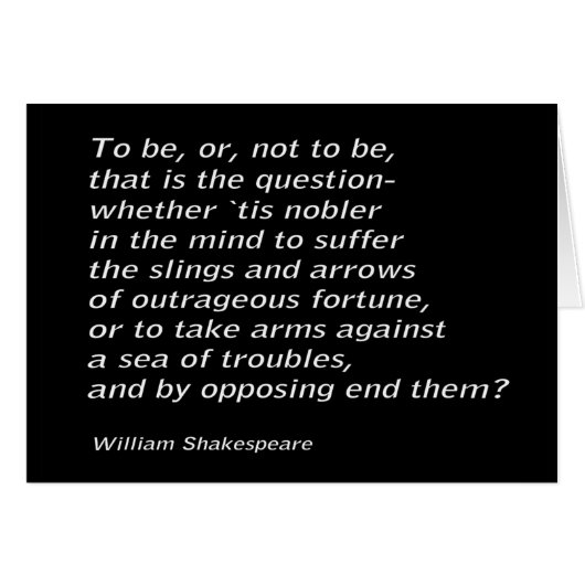William Shakespeare`s `Hamlet` Cards (Front Horizontal)