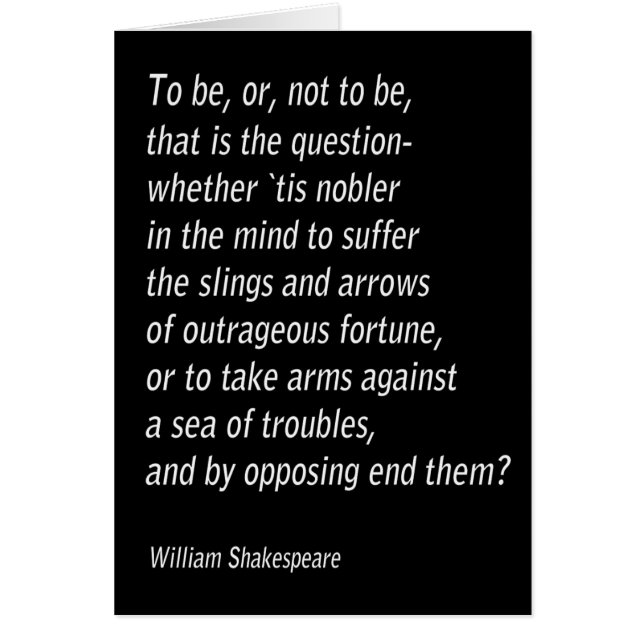 William Shakespeare`s `Hamlet` Cards (Front)