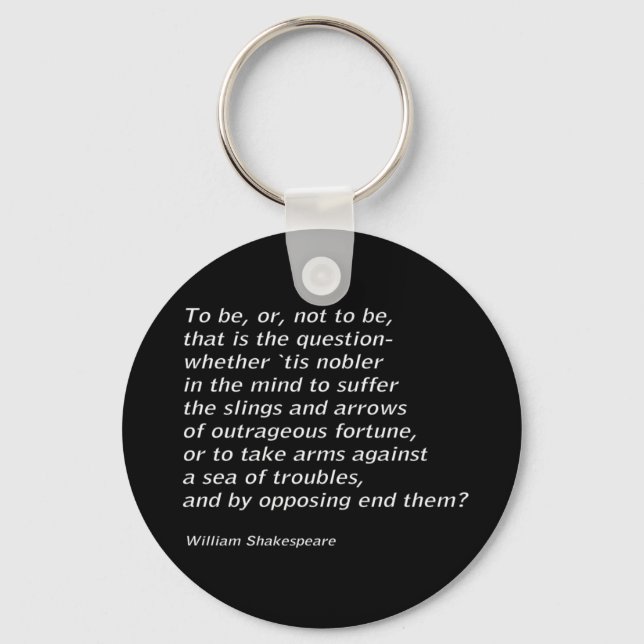 William Shakespeare`s `Hamlet` Keychain (Front)