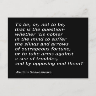 William Shakespeare`s `Hamlet` Postcard