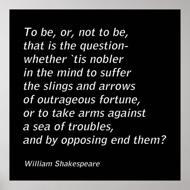 William Shakespeare`s `Hamlet` Poster (Front)