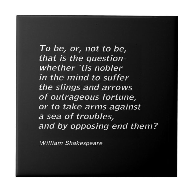 William Shakespeare`s `Hamlet` Tile (Front)