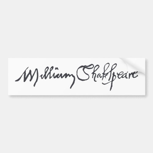 William Shakespeare Signature Bumper Sticker