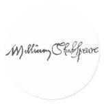 William Shakespeare Signature Classic Round Sticker