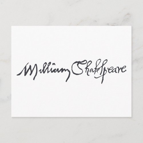 William Shakespeare Signature Postcard