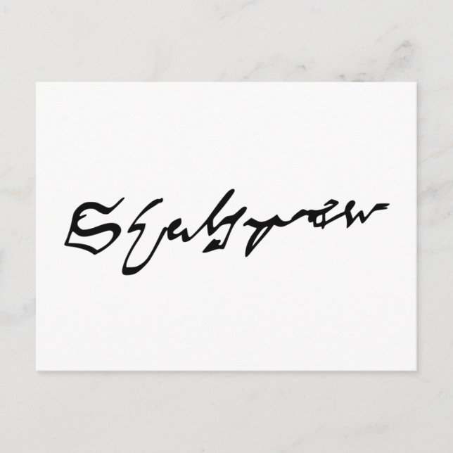 William Shakespeare signature Postcard (Front)