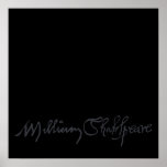 William Shakespeare Signature Poster