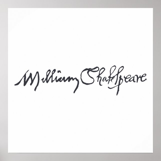 William Shakespeare Signature Poster (Front)