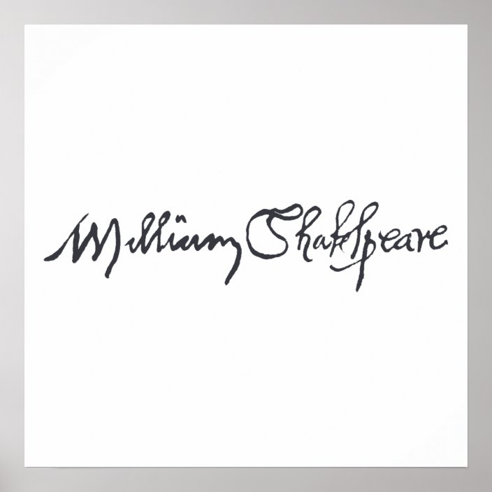 William Shakespeare Signature Poster | Zazzle.com