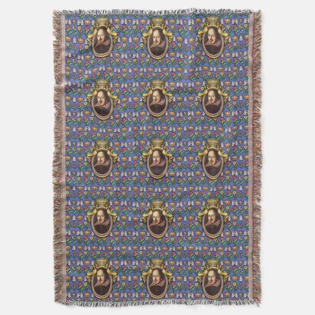 William Shakespeare Throw Blanket (Front Vertical)