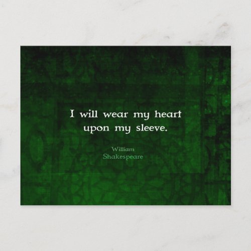 William Shakespeare Whimsical LOVE Quote Postcard