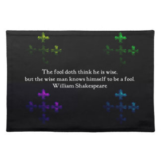 William Shakespeare Wisdom Quotation Saying Cloth Placemat