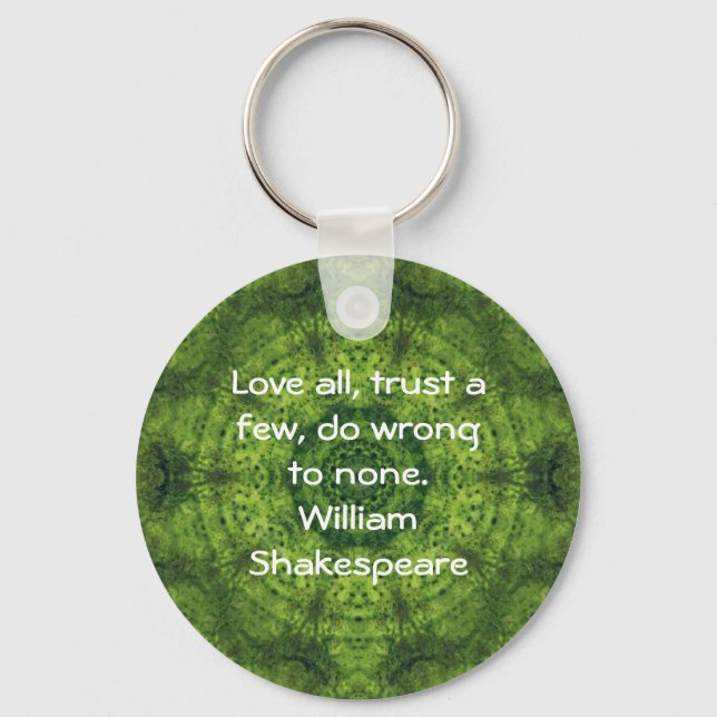 William Shakespeare Wisdom Quotation Saying Keychain (Front)