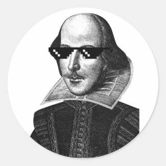 William Shakespeare With Sunglasses Classic Round Sticker