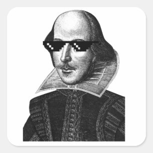 William Shakespeare With Sunglasses Square Sticker