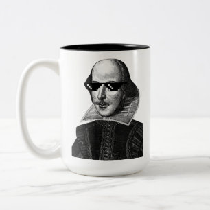 William Shakespeare With Sunglasses Two-Tone Coffee Mug