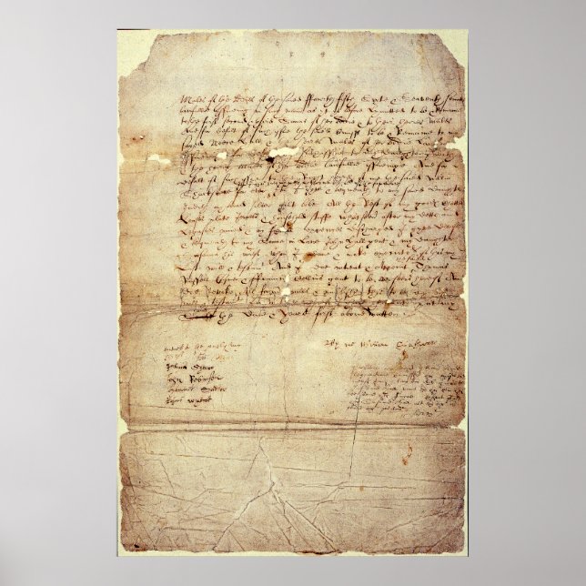 William Shakespeare's Will Poster (Front)