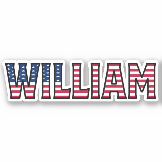 William Surname USA Sticker Stickerset (Front)