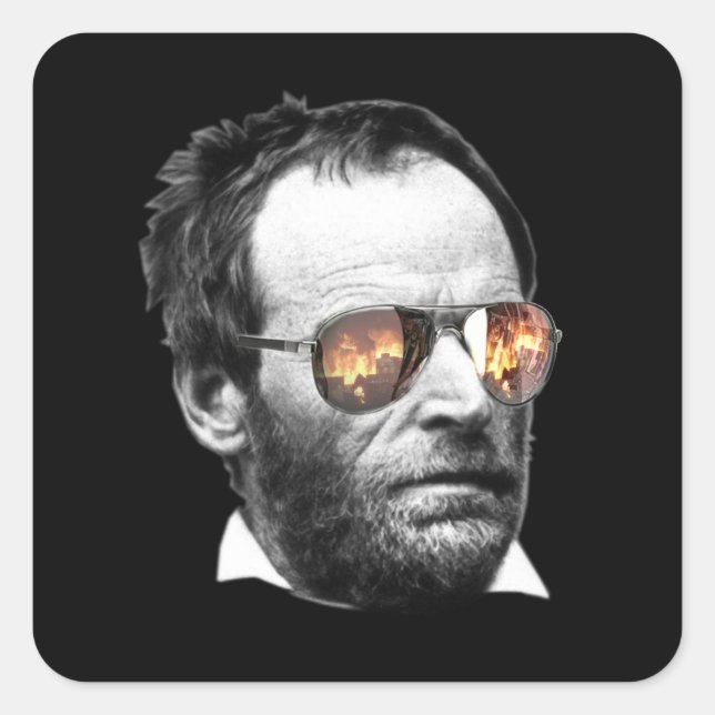 William T. Sherman Watches Atlanta Burn - Sticker (Front)