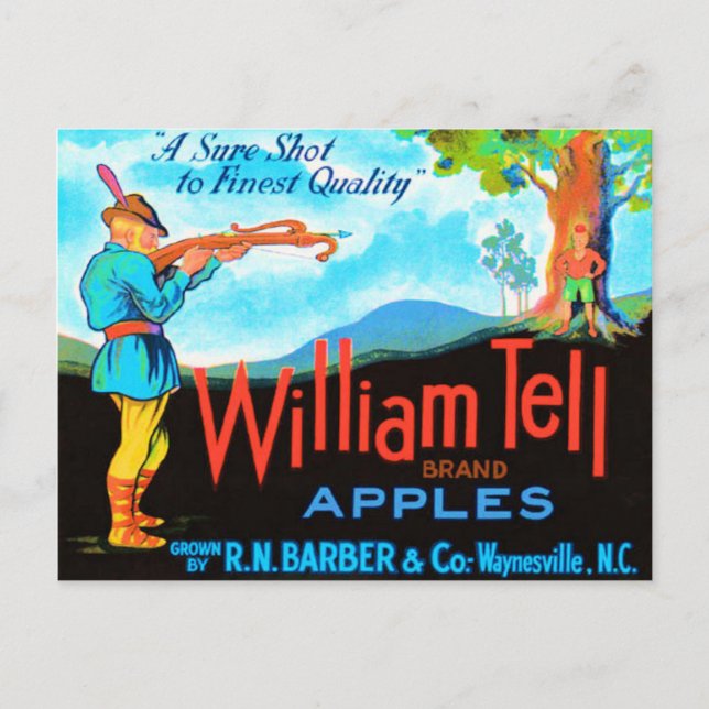 William Tell Apples Postcard (Front)