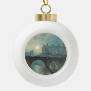William Turner Alnwick Castle  Ceramic Ball Christmas Ornament