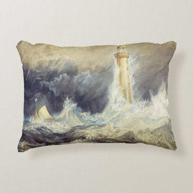 William Turner - Bell Rock Lighthouse Accent Pillow (Front)