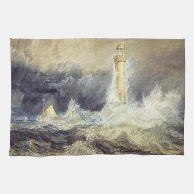 William Turner - Bell Rock Lighthouse Kitchen Towel (Horizontal)