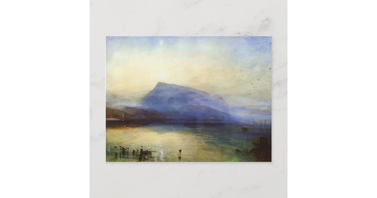 William Turner- Blue Rigi Lake of Lucerne Sunrise Postcard | Zazzle
