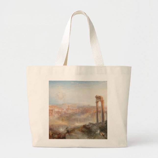 William Turner British - Modern Rome-Campo Vaccino Large Tote Bag (Front)