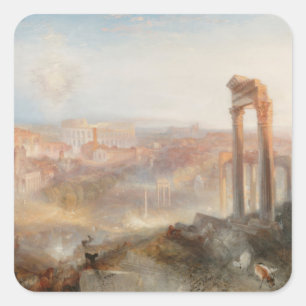 William Turner British - Modern Rome-Campo Vaccino Square Sticker