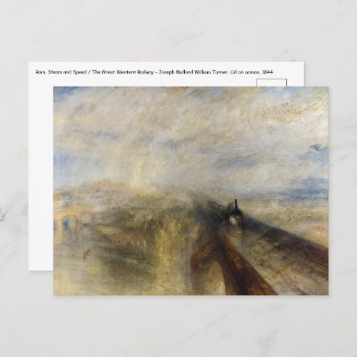 William Turner _ Rain Steam and Speed Postcard