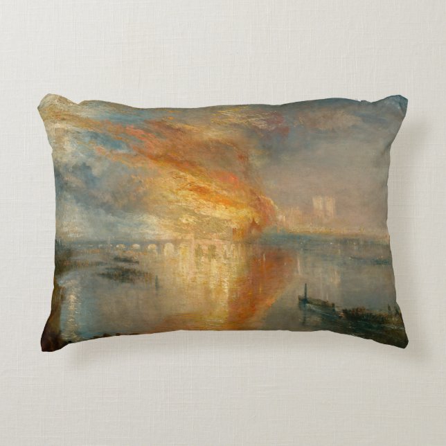 William Turner - The Burning of the Parliament Accent Pillow (Front)