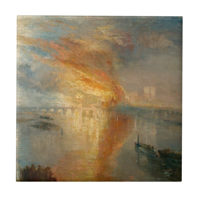 William Turner - The Burning of the Parliament Ceramic Tile (Front)