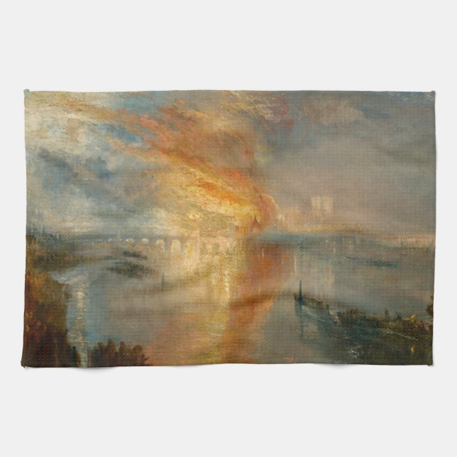 William Turner - The Burning of the Parliament Kitchen Towel (Horizontal)