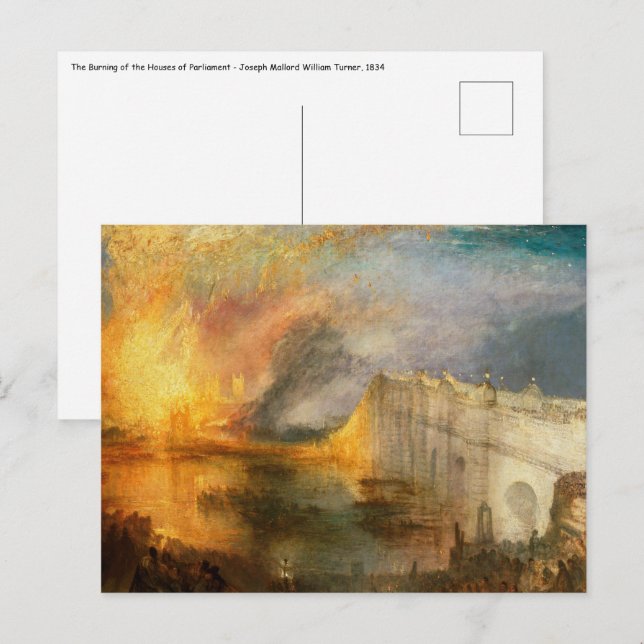 William Turner - The Burning of the Parliament Postcard (Front/Back)