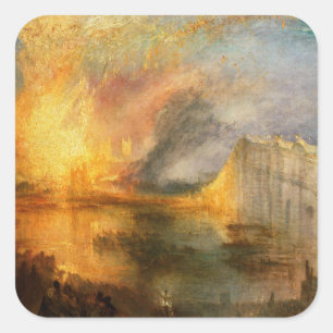 William Turner - The Burning of the Parliament Square Sticker