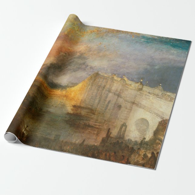 William Turner - The Burning of the Parliament Wrapping Paper (Unrolled)